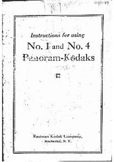 Kodak Panoram manual. Camera Instructions.